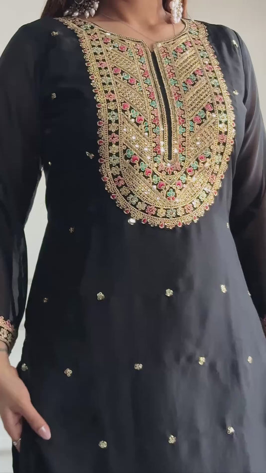 Classy Party Wear Look in Cosmo Silk with Heavy Sequin Work and Fancy Dupatta