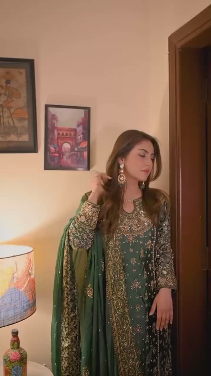 Tiya-NSR Heavy Faux Georgette Top Plazzo set