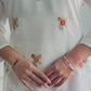 Designer Embroidered Roman Silk Top and Pant Set with Micro Cotton Inner