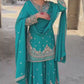 New Designer Party Wear Chinon Silk Top with Plazzo and Embroidered Fancy Dupatta