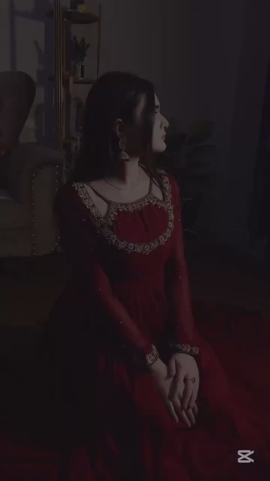 Premium Designer Gown, Dupatta & Bottom Set with 5mm Sequin Embroidery