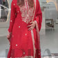 New Designer Party Wear Chinon Silk Top and Sharara Set with Embroidered Dupatta