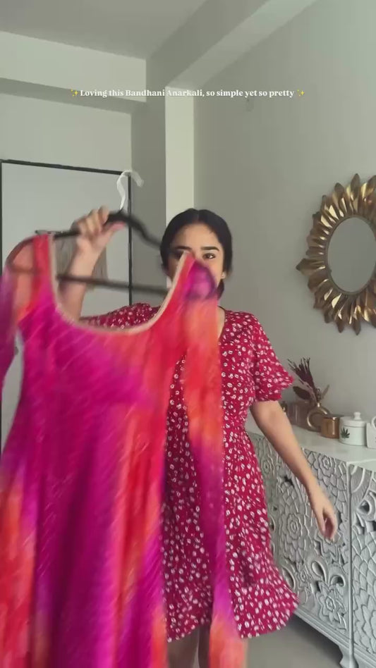 Suman-RT Faux Georgette Anarkali Set with Pant & Dupatta