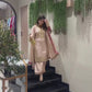 Elegant Chinon Silk Party Wear Outfit with Embroidered Top and Coordinated Bottom