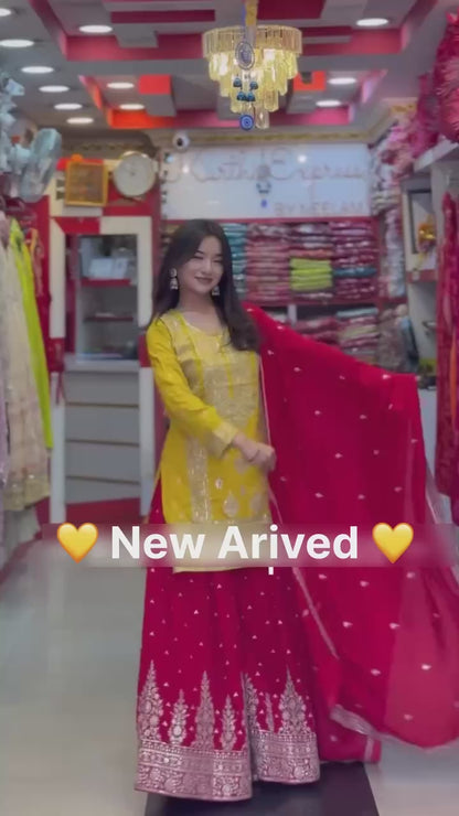 Hina-ZSR Pure Heavy Georgette sharara plazzo set