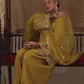 Party Wear Set Featuring Heavy French Crepe Top and Embroidered Plazzo with Fancy Dupatta