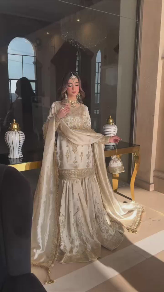 New Designer Party Wear Top and Sharara Set with Fancy Dupatta and Embroidery Work