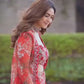 Elegant Heavy Faux Georgette Indo-Western Koti Palazzo & Blouse Set with Beautiful Floral Digital Print and Intricate 5mm Sequin Embroidery