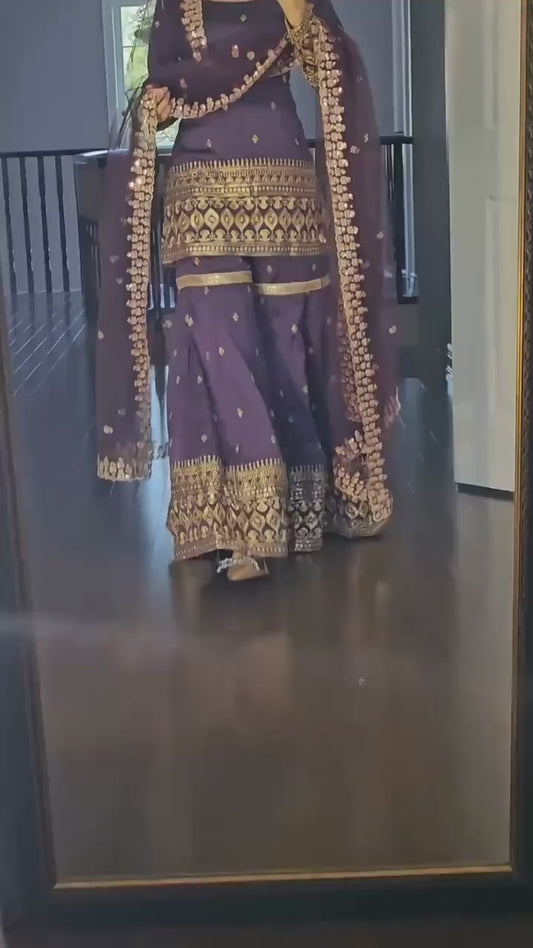 New Designer Party Wear Top and Plazzo Set with Fancy Dupatta and Heavy Embroidery