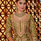 Fancy Dupatta with Party Wear Top and Plazzo in Heavy Embroidered Chinon Silk