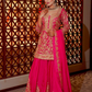 Fancy Dupatta with Party Wear Top and Plazzo in Heavy Embroidered Chinon Silk